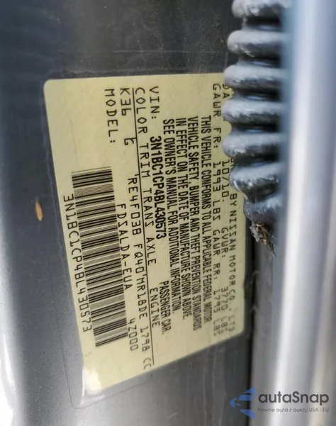 2011 Nissan Versa S from USA, damaged, VIN 3N1BC1CP4BL430573